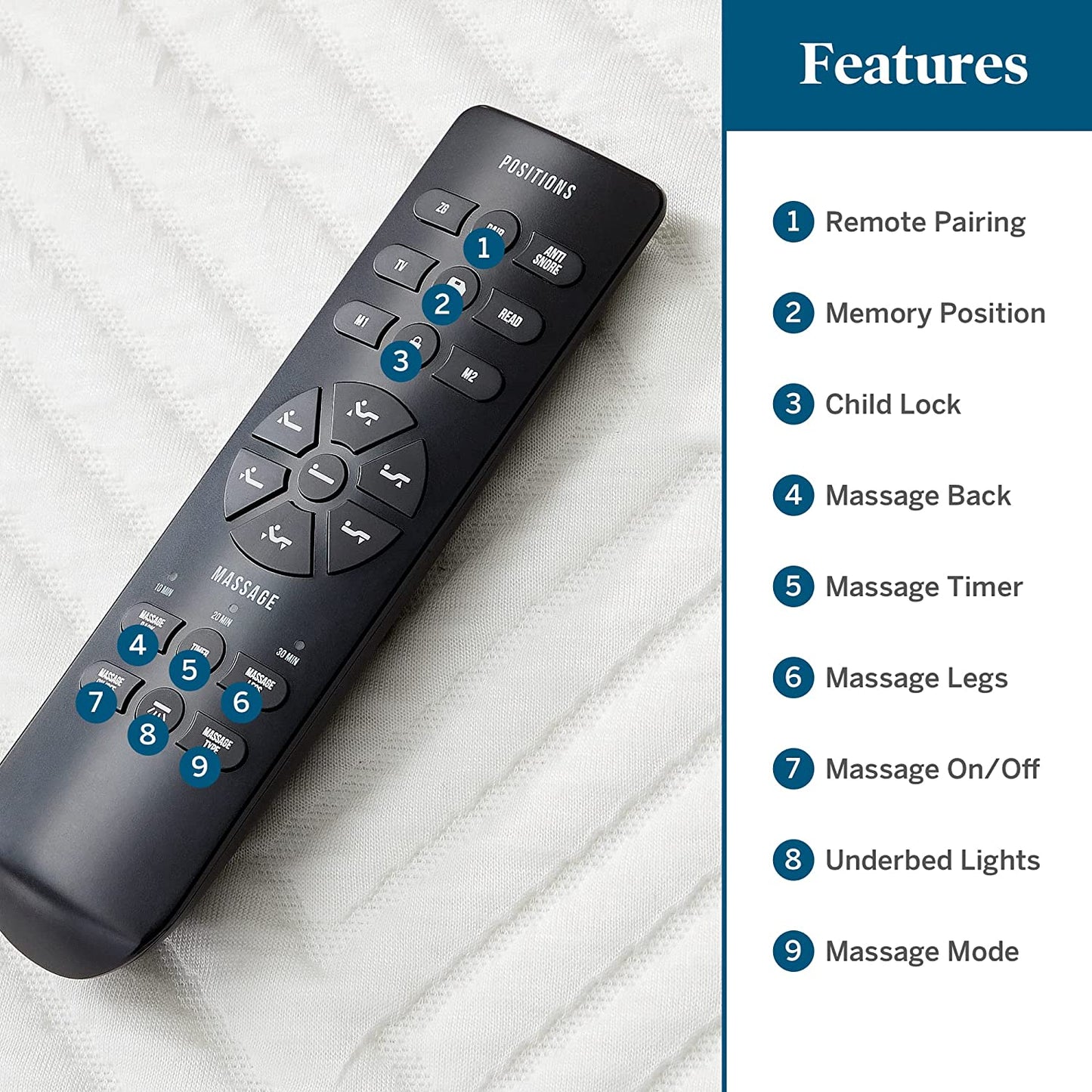 L600 Adjustable Bed Base Frame - with Massage Features - Bluetooth Compatible with Companion App - Head and Foot Incline - under Bed Lighting - Dual USB Charging Stations - Twin XL