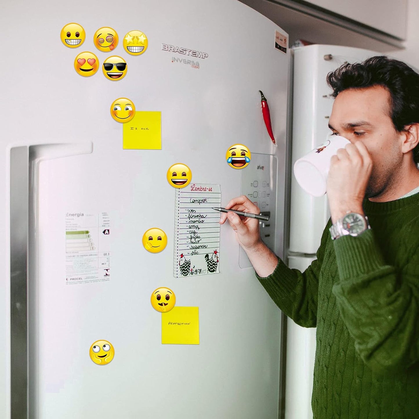 54 Emoji Magnets Refrigerator Magnets Fridge Magnets for Whiteboard Locker Decorative Magnets - Cute Funny Magnets for School Home Kitchen Office Gift for Family and Friend