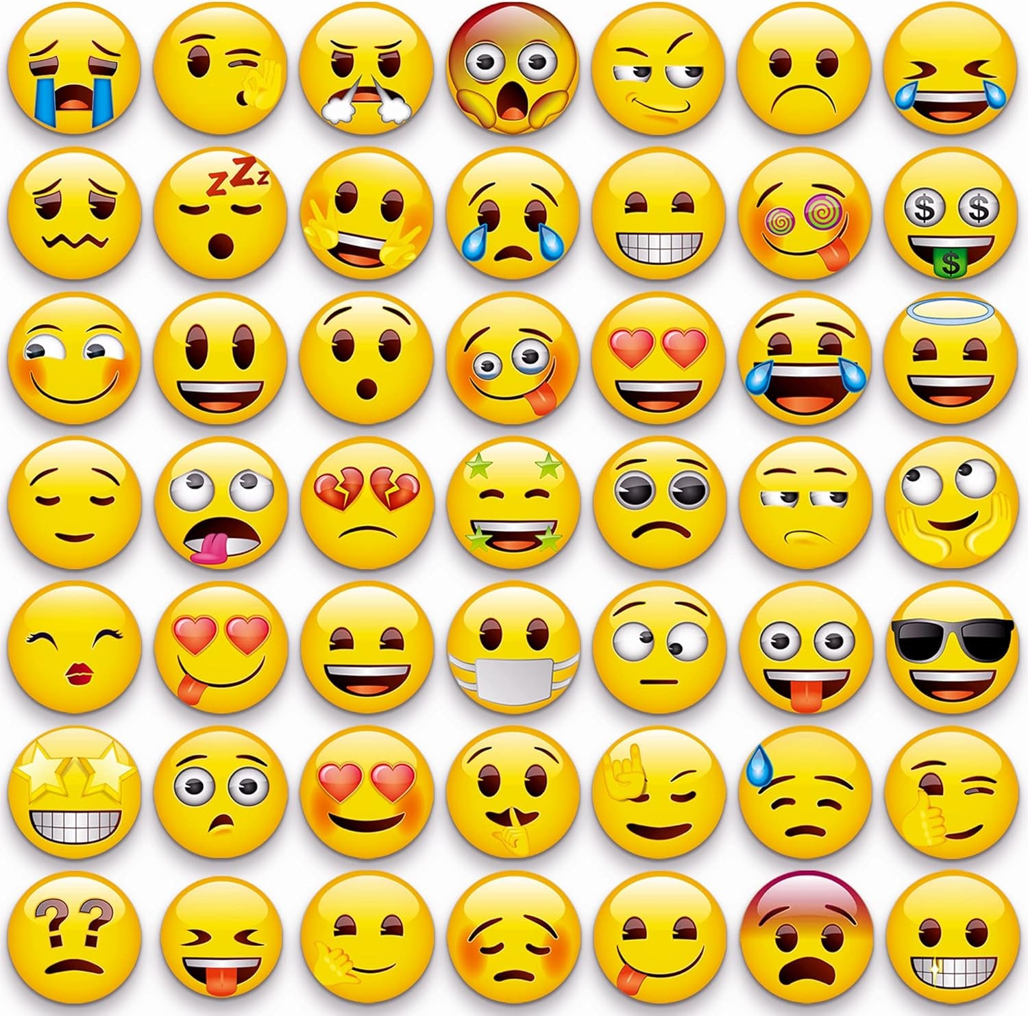54 Emoji Magnets Refrigerator Magnets Fridge Magnets for Whiteboard Locker Decorative Magnets - Cute Funny Magnets for School Home Kitchen Office Gift for Family and Friend
