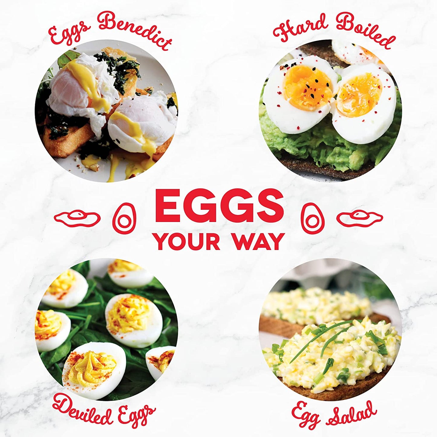 Rapid Egg Cooker: 6 Egg Capacity Electric Egg Cooker for Hard Boiled Eggs, Poached Eggs, Scrambled Eggs, or Omelets with Auto Shut off Feature - Black (DEC005BK)