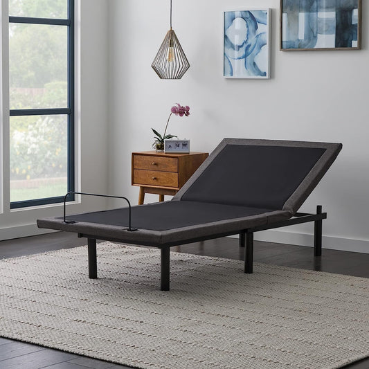 L600 Adjustable Bed Base Frame - with Massage Features - Bluetooth Compatible with Companion App - Head and Foot Incline - under Bed Lighting - Dual USB Charging Stations - Twin XL