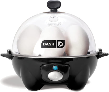 Rapid Egg Cooker: 6 Egg Capacity Electric Egg Cooker for Hard Boiled Eggs, Poached Eggs, Scrambled Eggs, or Omelets with Auto Shut off Feature - Black (DEC005BK)